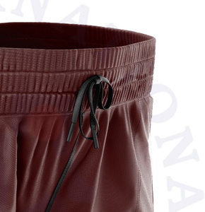 กางเกงขาสั้นผ้าซาตินสไตล์มวยไทยขาสั้นแบบไล่ระดับสีสไตล์ลำลองปิดเอวยางยืดลายทึบดีไซน์ตามสั่ง - Product Image 3