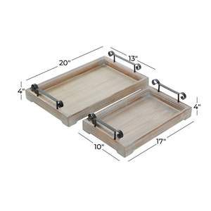 Bandejas de almacenamiento para servir con mango de Metal, tarros de dulces con bandeja, Decoración de mesa, tarros de dulces, bandeja de decoración de Ramadán de madera - Product Image 3
