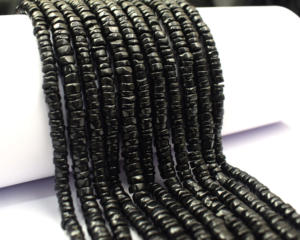 Cadeau perlé Heishi en onyx noir naturel fait à la main pour ses brins de bijoux en pierres précieuses et composants - Product Image 4