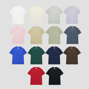 Alta calidad 230gsm 100% algodón cuello redondo Unisex Casual diario Streetwear manga corta logotipo personalizado camiseta ODM 3D Lona de los hombres - Product Image 4