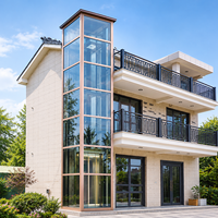 Ascenseur panoramique domestique intelligent en verre, pour extérieur, 5 étages, capacité 6 personnes, avec cabine fermée et double porte