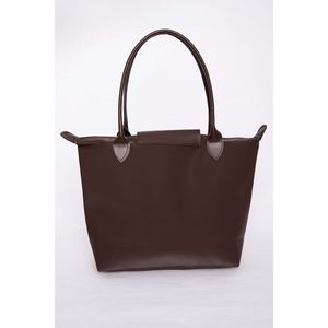 Coffee-Flawed Cow Skin <b>Leather</b> Hand & Shoulder Bag Elegant Grain Design Durable Handbag - Product Image 2