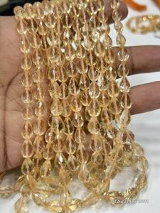 Cuarzo Citrino Amarillo Natural AAA, Facetado, Forma de Lágrima, Perforación Recta, Hilo de 14 Pulgadas, 6x9mm Aprox. - Product Image 6