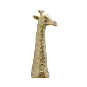 Taze varış toptan yeni fabrika ucuz zürafa heykel Metal altın antika leopar heykeli ev bahçe ofis masaüstü için