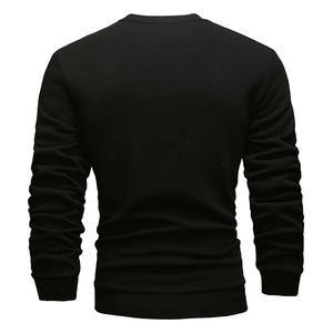 Sudaderas bordadas de cuello redondo Suéter de algodón de calidad Lisa Sudaderas de gran tamaño con patrón 3D para hombres - Product Image 6