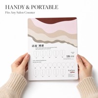 Présentoir de couleurs de vernis à ongles effet œil de chat, finition brillante transparente nude, carte magnétique à 18 emplacements pour salon de manucure