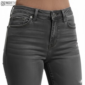 2025 Venta caliente calidad superior Slim Fit mujer algodón Denim Color sólido uso diario pantalones Oem Odm disponible - Product Image 4