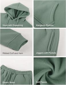 ชุดวอร์มผ้าฟลีซ 2 ชิ้น สำหรับผู้หญิง ฤดูใบไม้ร่วง ฤดูหนาว เสื้อสเวตเชิ้ตหนา กางเกงจ็อกเกอร์มีกระเป๋า ระบายอากาศได้ดี ชุดลำลอง - Product Image 2