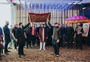 ผ้าคลุมเจ้าสาวสีสันสดใส ลายดอกไม้ขนาดใหญ่ สำหรับพิธีทางเข้าเจ้าสาว แบบอินเดีย/ปากีสถาน ปัญจาบ ประดับดอกไม้สำหรับงานแต่งงาน ฉลองวันมงคล - Product Image 3