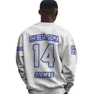 Suéter de punto de acrílico blanco azul Phi Beta Sigma 1914 letras de chenilla Sigma Beta suéter de fraternidad griega ropa - Product Image 6