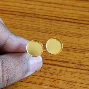 การตั้งค่าแหวนเพชรแบบ DIY ขนาด6มม. ปรับได้แบบปิดเปล่า14K ชุบทอง2ชิ้น - Product Image 3