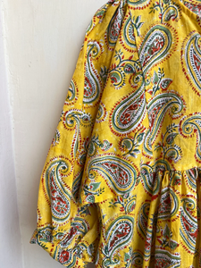 Bohème Floral coton Maxi robe main bloc imprimé indien ethnique tenue décontractée avec gland et bouton décor 100% coton matériel - Product Image 4