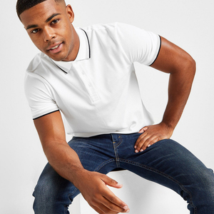 Vente en gros de t-shirts polo en coton doux de haute pureté personnalisés polos anti-rides pour hommes pour le personnel avec logo - Product Image 5