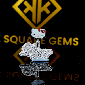 Lettre personnalisée Hip Hop pendentif, lettre personnalisée, Hip Hop numéro pendentif, pendentif Moissanite, Ice Out Hip Hop bijoux, caution personnalisée - Product Image 1