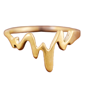 Bague Cœur Bohème Minimaliste en Laiton Bijoux Femme Finition Laiton Vieilli Design Géométrique Zigzag Vente en Gros - Product Image 1