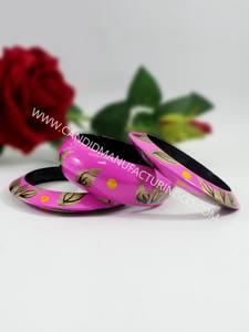 Direct Factory Sale New Design Handmade Copper Metal Glass Bangles Set with Diamond Fashion <b>Accessory</b> - Product Image 3