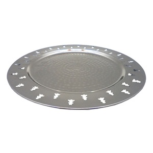 Assiette à dîner en métal en acier inoxydable pour Restaurant, assiette de chargeur en métal de forme ronde à vendre - Product Image 2