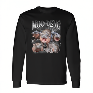 Camiseta de manga larga con diseño vintage divertido de hipopótamo enano para bebé Moo-Deng - Product Image 2