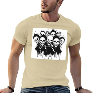 Camisetas de talla grande con cuello redondo de alta calidad para hombre, venta al por mayor, Camiseta 100% de algodón para hombre, camiseta personalizada con estampado de grito de Halloween - Product Image 4