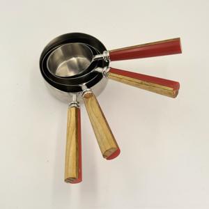 202 Stainless Steel Powder and Liquid <b>Measuring</b> with Wooden and Resin Handle Long Short Handle <b>Measuring</b> Spoons for Powder Beans - Product Image 3