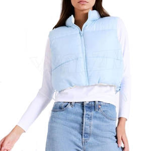 Breathable <b>Winter</b> Apparel Low Price Crop Top Puffer <b>Vest</b> Comfortable Wear Sleeveless Crop Top Puffer <b>Vest</b> - Product Image 1