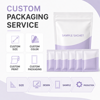 Emballage personnalisé en sachet pour poudre de supplément probiotique, pochette à bec verseur avec encoche de déchirement, en PET/aluminium/PE de qualité alimentaire