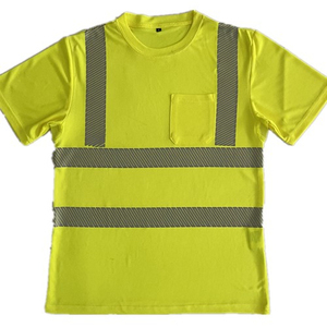 Camiseta de trabajo para hombre, Polo de seguridad con bolsillo y cremallera, rayas reflectantes - Product Image 4