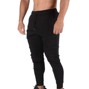 กางเกงออกกำลังกายสีดำลำลองมีกระเป๋าสำหรับผู้ชายกางเกงวอร์มแบบสั่งทำใหม่จากโรงงาน - Product Image 1