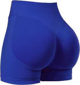Pantalones cortos de Yoga acanalados para mujer, cintura alta, estilo sin costuras, tela elástica, sensación suave y cómoda, Ideal para gimnasio y ropa deportiva activa - Product Image 2