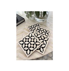 Table de sous-verres en résine époxy haut de gamme étaient fabricant pour la maison Table à manger décor os incrustation café thé tasse sous-verres - Product Image 4