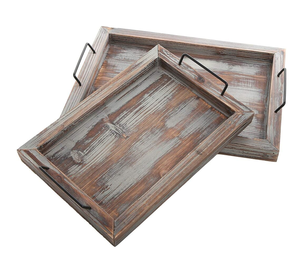 Bandeja de madera clásica al por mayor bandeja de madera moderna elegante de 2 piezas bandeja de madera de acacia personalizable - Product Image 6