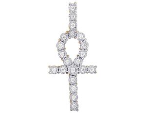 Pendentif Hip Hop Jesus Cross entièrement glacé en Moissanite ronde taille brillante VVS Clarity Diamonds en argent sterling 925 - Product Image 1
