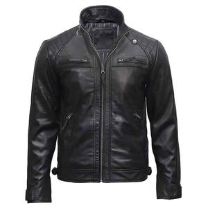Temporada de invierno 2025, chaqueta de cuero negro genuino de piel de oveja de alta calidad, ropa informal duradera para hombres, cálida chaqueta de cuero puro - Product Image 1