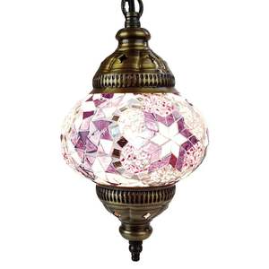 Lampe en mosaïque d'aluminium traditionnelle pour le salon, créant une ambiance culturelle et artistique - Product Image 1