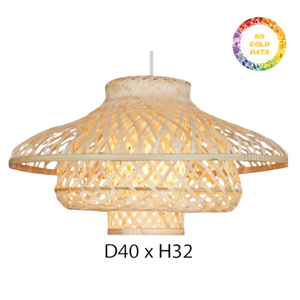 Pantalla de lámpara de techo de bambú duradera para iluminación de hogar y cafetería, perfecta para interiores acogedores y rústicos - Product Image 1