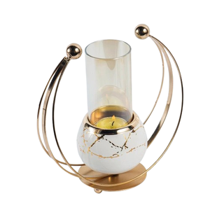 Soporte de luz en T Chapado en plata de metal y madera Mezcla festiva de diseño moderno y para decoración navideña para el hogar y la Oficina - Product Image 5