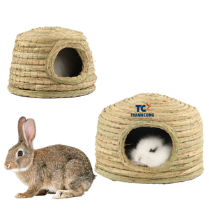 บ้านกระต่ายน่ารักบ้านหญ้าเนื้อนุ่มระบายอากาศได้ดีสำหรับสัตว์เลี้ยงที่นอนขนาดเล็กและกระต่ายนอนหลับ - Product Image 1