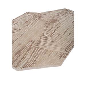 Tapis rectangulaire rayé en laine et viscose fait main, grand format, couleur ivoire clair, Top-260, pour entrée, chambre, couloir, disponible en polyester - Product Image 2