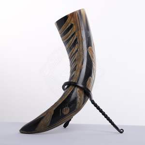 ฮอร์นไวกิ้งธรรมชาติขาตั้งดื่มเป็นมิตรกับสิ่งแวดล้อมอาเกตเอชเอฟงานฝีมือเทวดาคริสต์มาส/ของขวัญปีใหม่แกะสลักมังกรขัด - Product Image 5