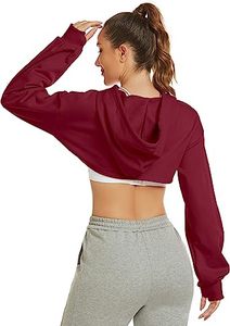 55% Cotton 45% Spandex Drop Shoulder Style Oversized <b>Cropped</b> Fit Willow Women Classic Capital Full Zip Cotton Korean Crop Hoodie - Product Image 4