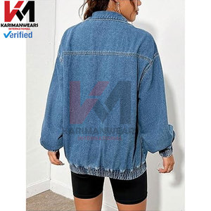 เสื้อสเวตเชิ้ตแขนยาวทรงหลวมสไตล์วินเทจสำหรับผู้ชาย คอซิปครึ่งตัว ผ้าเดนิมฟอกสี - Product Image 2