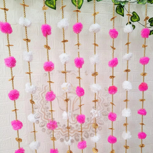 Guirlande de fleurs artificielles rose rouge et jasmin chaîne florale décor de mariage festival et événement décoration toile de fond accessoire suspendu - Product Image 1
