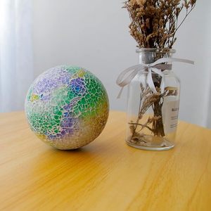Esfera de vidrio de mosaico elegante, diseño creativo, bolas decorativas para el hogar, adornos de Metal dorado para decoración del hogar o regalo - Product Image 2