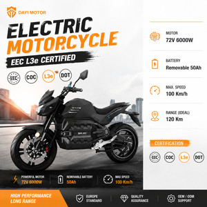 <span class=keywords><strong>Moto</strong></span> électrique EEC L3e 6000W 100 km/h haute vitesse avec batterie amovible 50Ah pour l'Europe, les États-Unis et le Brésil - Product Image 1