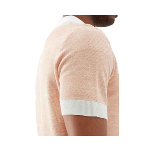 T-shirt en maille pour homme à manches courtes, col ouvert, décontracté, hiver, personnalisé, rose, 100% coton, anti-rétrécissement - Product Image 1