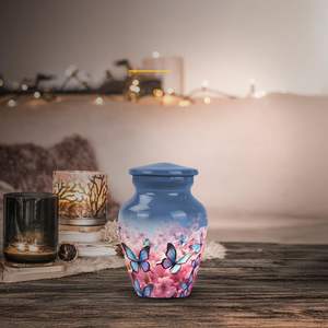 โกศโลหะลายดอกไม้สำหรับขี้เถ้าขี้เถ้าของผู้หญิงโกศขนาดเล็กสำหรับผู้ใหญ่เพศชายขนาดเล็กสำหรับมนุษย์ขี้เถ้า - Product Image 5