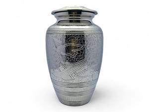 Silver Cremation Engraved Urn <b>for</b> Human <b>Ashes</b> Silver Cremation <b>for</b> Adult <b>Ashes</b> Decorative Urns Holds Upto 200lbs - Product Image 6