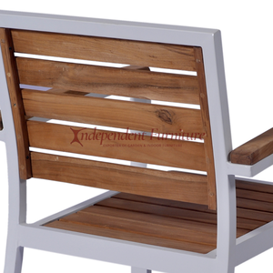 Chaise de jardin d'extérieur minimaliste en aluminium et teck moderne pour la maison et l'hôtel pour meubles de patio - Product Image 5