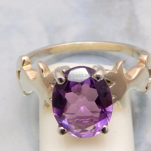 Awesome Classic Amethyst <b>Quartz</b> Gemstone 925 Sterling Silver High Quality Wedding Engagement <b>Ring</b> - Product Image 1
