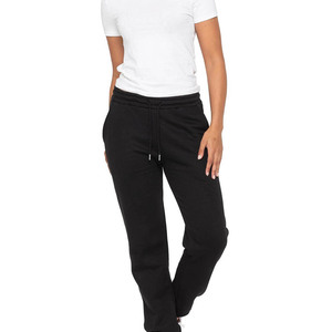 Pantalon de survêtement en polaire noire pour femmes Pantalon de survêtement décontracté à taille haute avec poches - Product Image 4